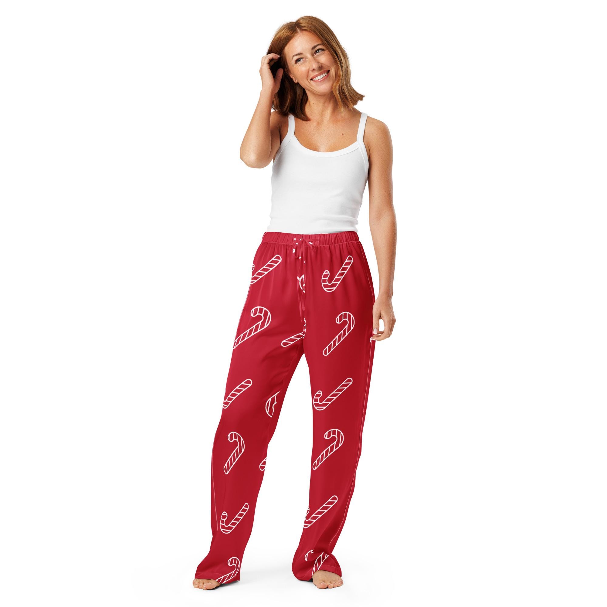 Candy Cane Christmas Pajama Pants Women's Cozy Holiday Loungewear