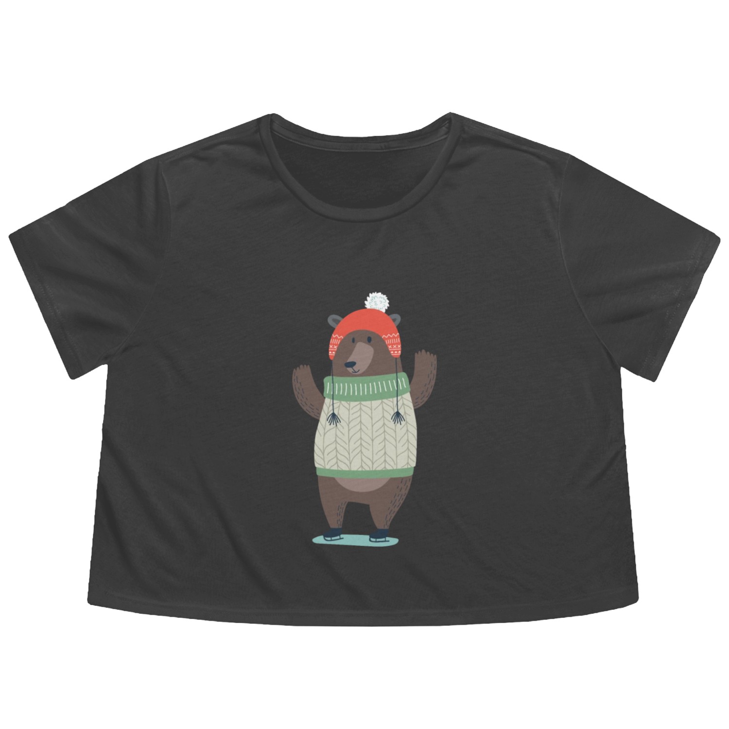 Bear vectorstock 11886340 Flowy Cropped Tees