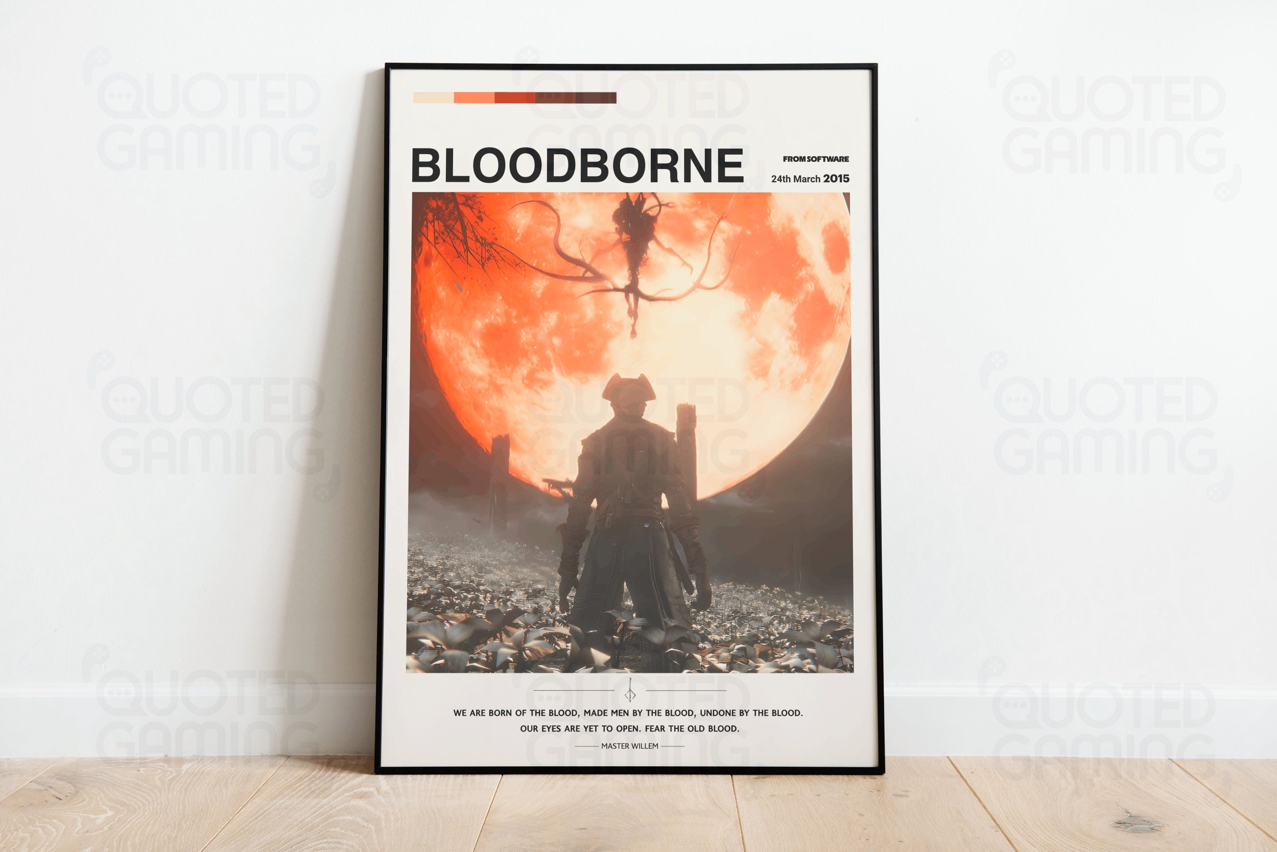 Bloodborne (2015) for Ps4- Video Game Poster, Minimalist, Moon Presence, Home Decor, Wall Art, Videogame Quotes, FromSoftware