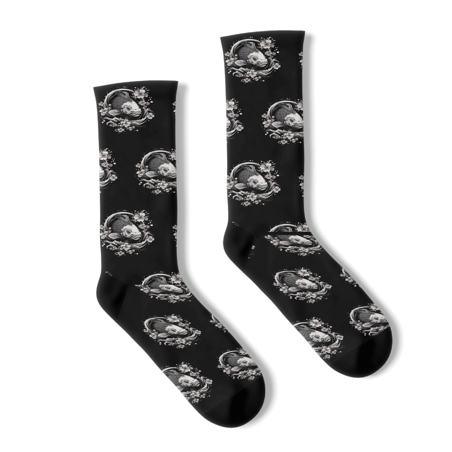 Koi Fish Koi Carp Japanese Tatto-style Koi Socks