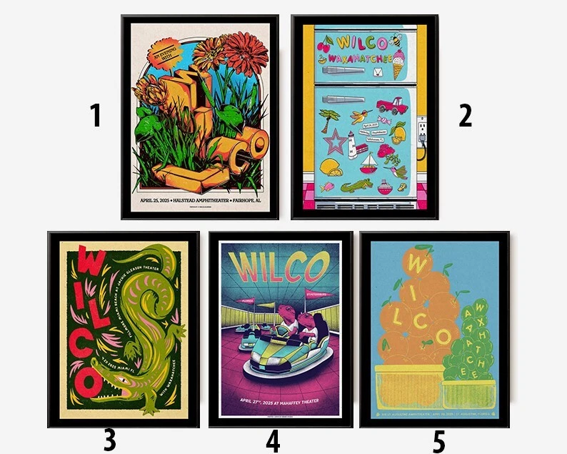 CUSTOM Wilco Tour Apr 25,29, 30 2025 Poster 18x24 AL Halstead Amphitheater