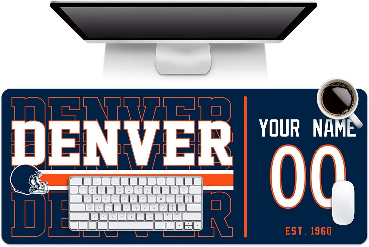 Custom Denver Broncos Mouse Pad, Desk Pad for Men Women Youth Gifts