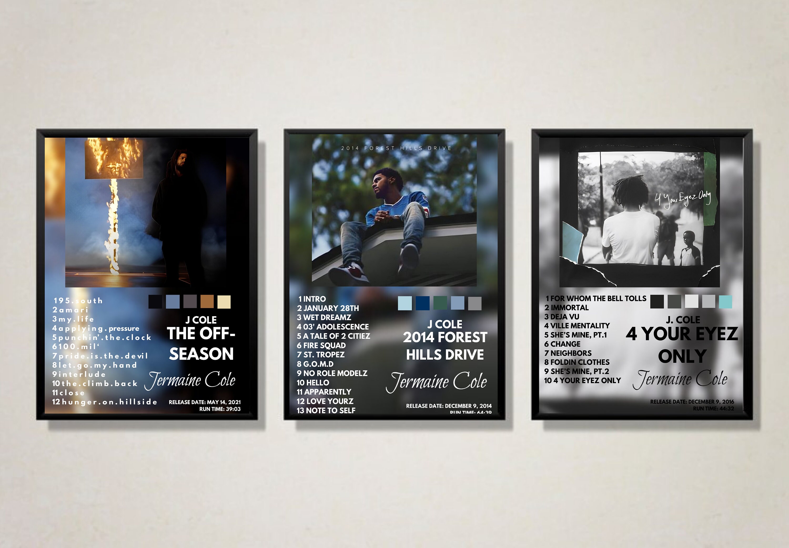 J cole album wall art rap album poster aesthetic wall art digital decor off season album poster KOD wall art 4 your eyez only