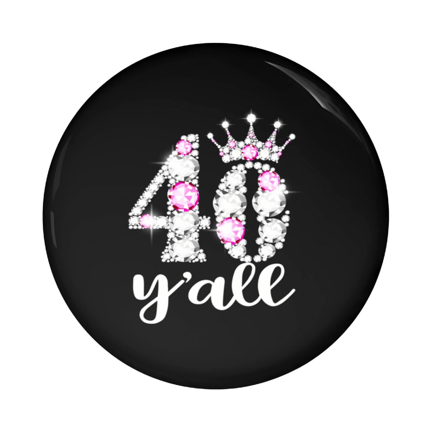 40 40Th Diamond Crown Pin Buttons