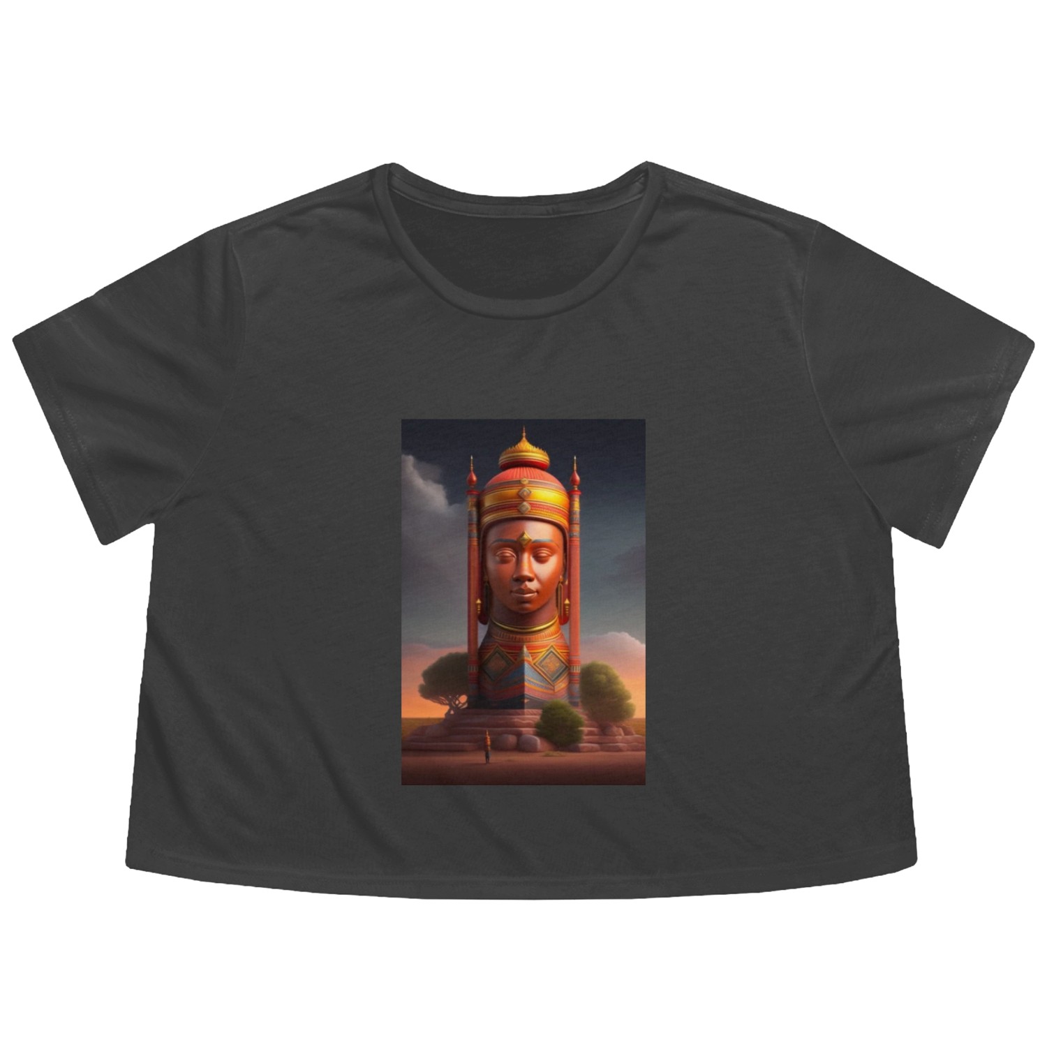 ancient figures Flowy Cropped Tees