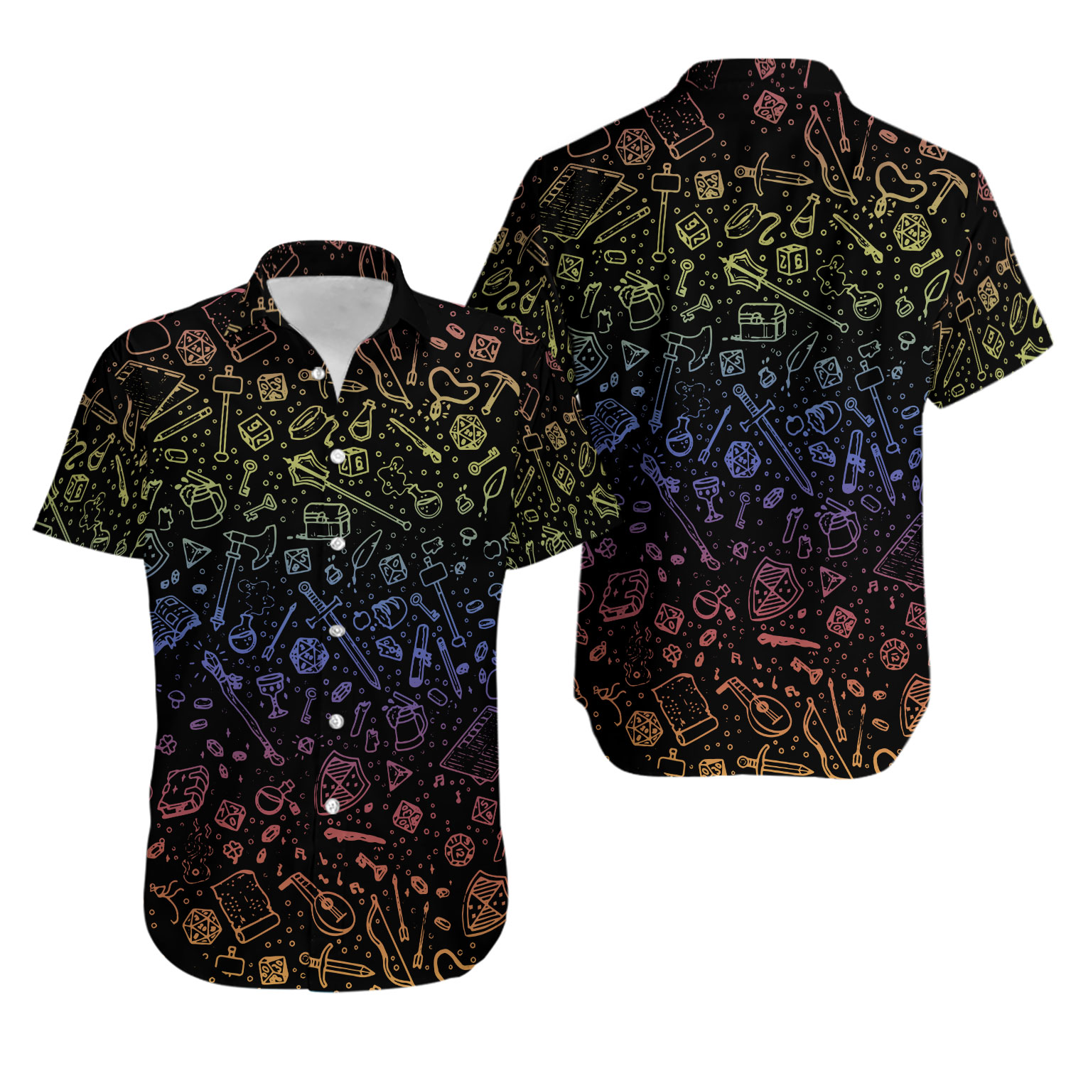 Dnd Button Shirt, Dungeons And Dragons Hawaiian Shirt, Dungeons And Dragons Shirt, Dungeons And Dragon Tee, Dice Shirt, Gift For Fan