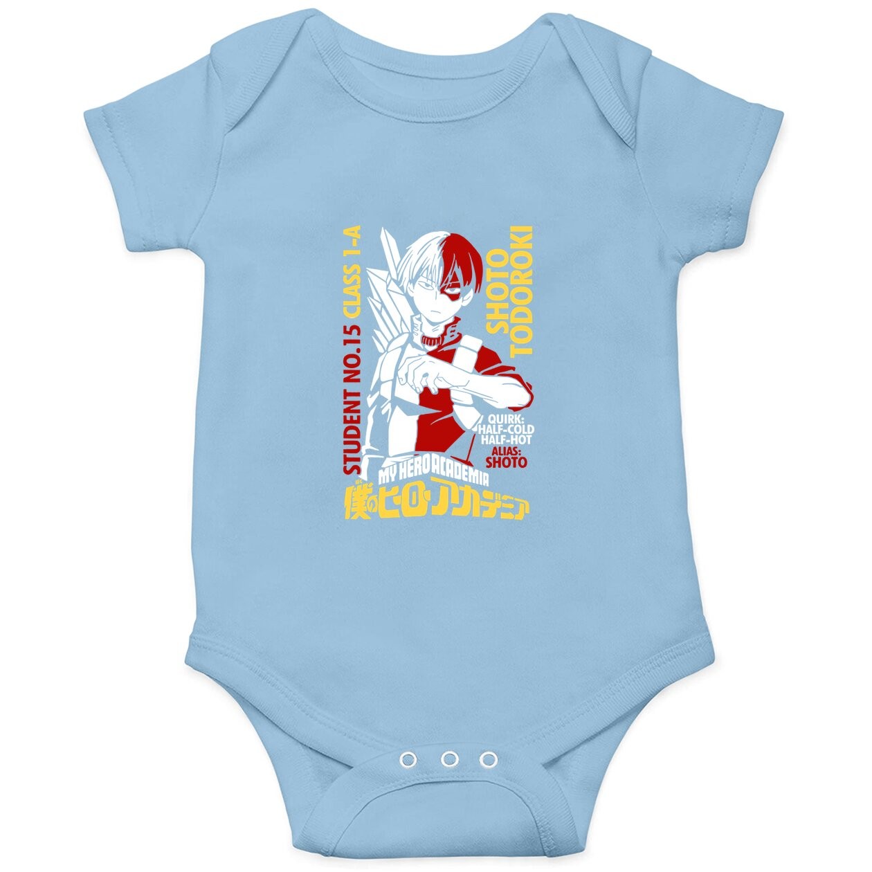 Shoto Todoroki Baby Bodysuit Crew Neck Anime Baby Bodysuit Graphic Baby Bodysuit Tops