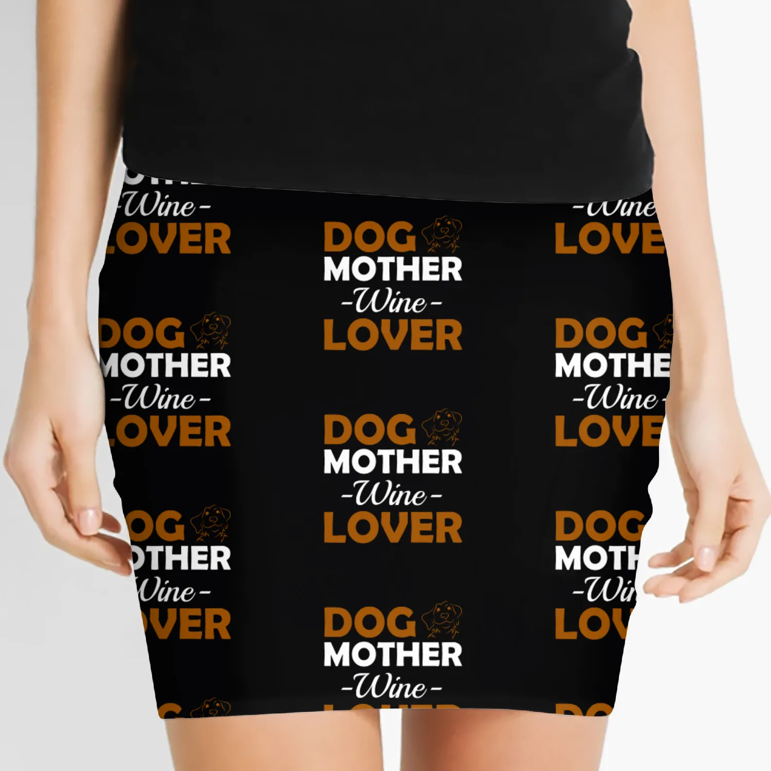 Dog Mother Wine Lover Cute Mom Drinking Gift Women's Mini Skirts