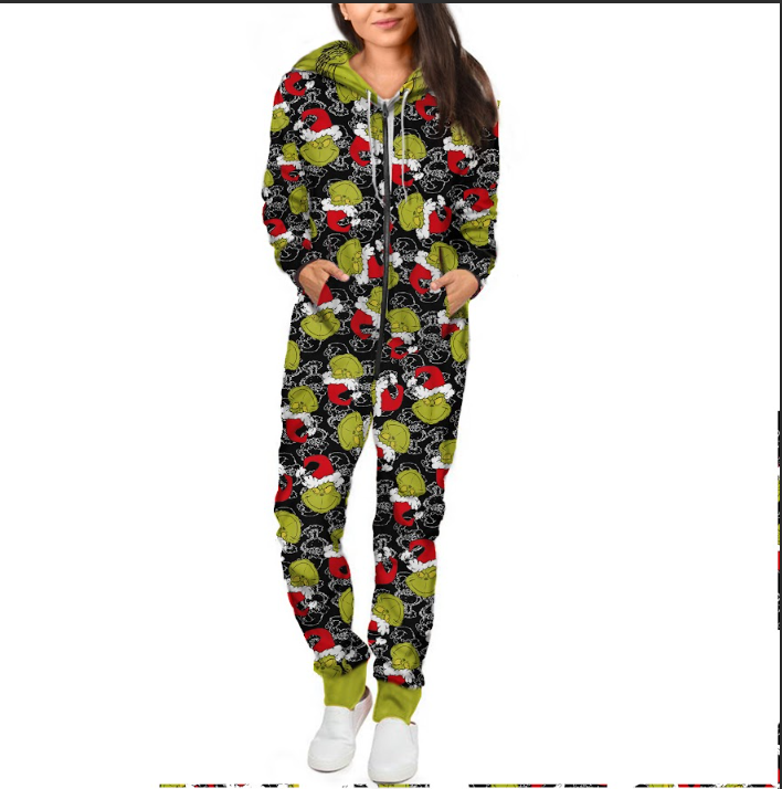 Funny Character Hooded Jumpsuit | Christmas Pajama Outfits | Family Matching Pajamas