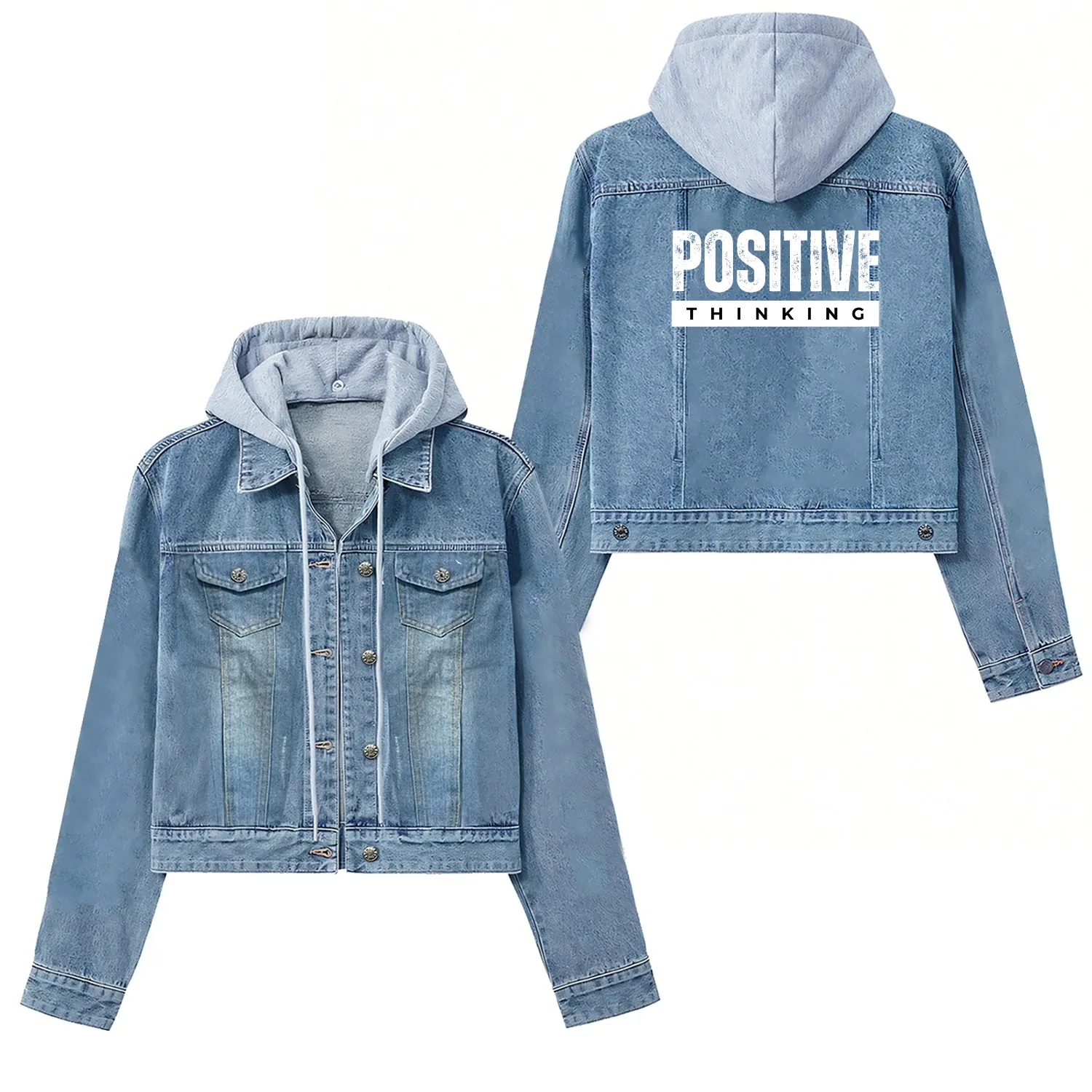 Positive Thinking Inspirational Quote Women's Denim Jackets