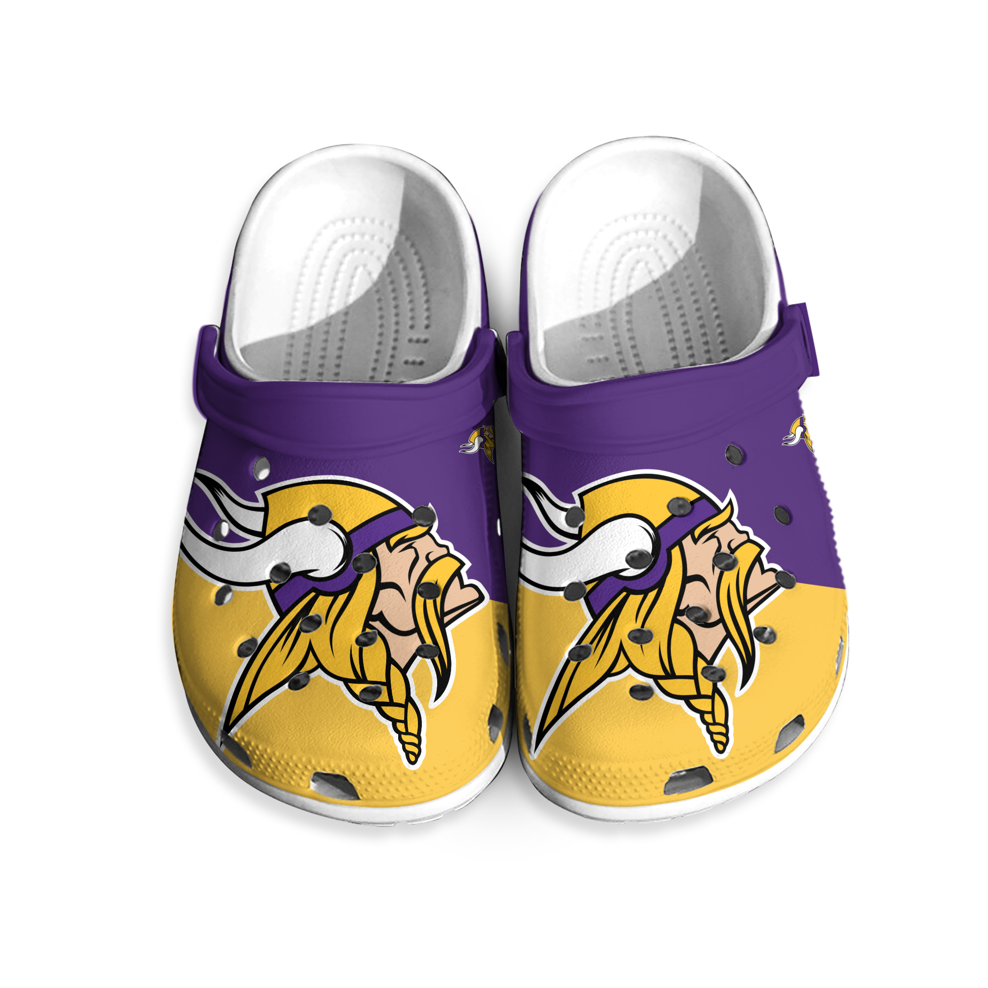 Minnesota Football Team Vikings Colorblock Big Logo Clogs, Gift for Fan