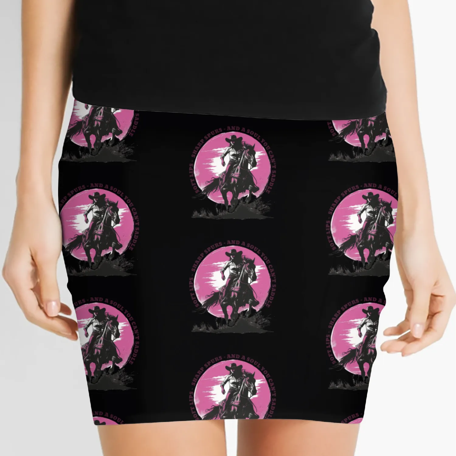Wild West Cowboy Riding Vintage Design Women's Mini Skirts