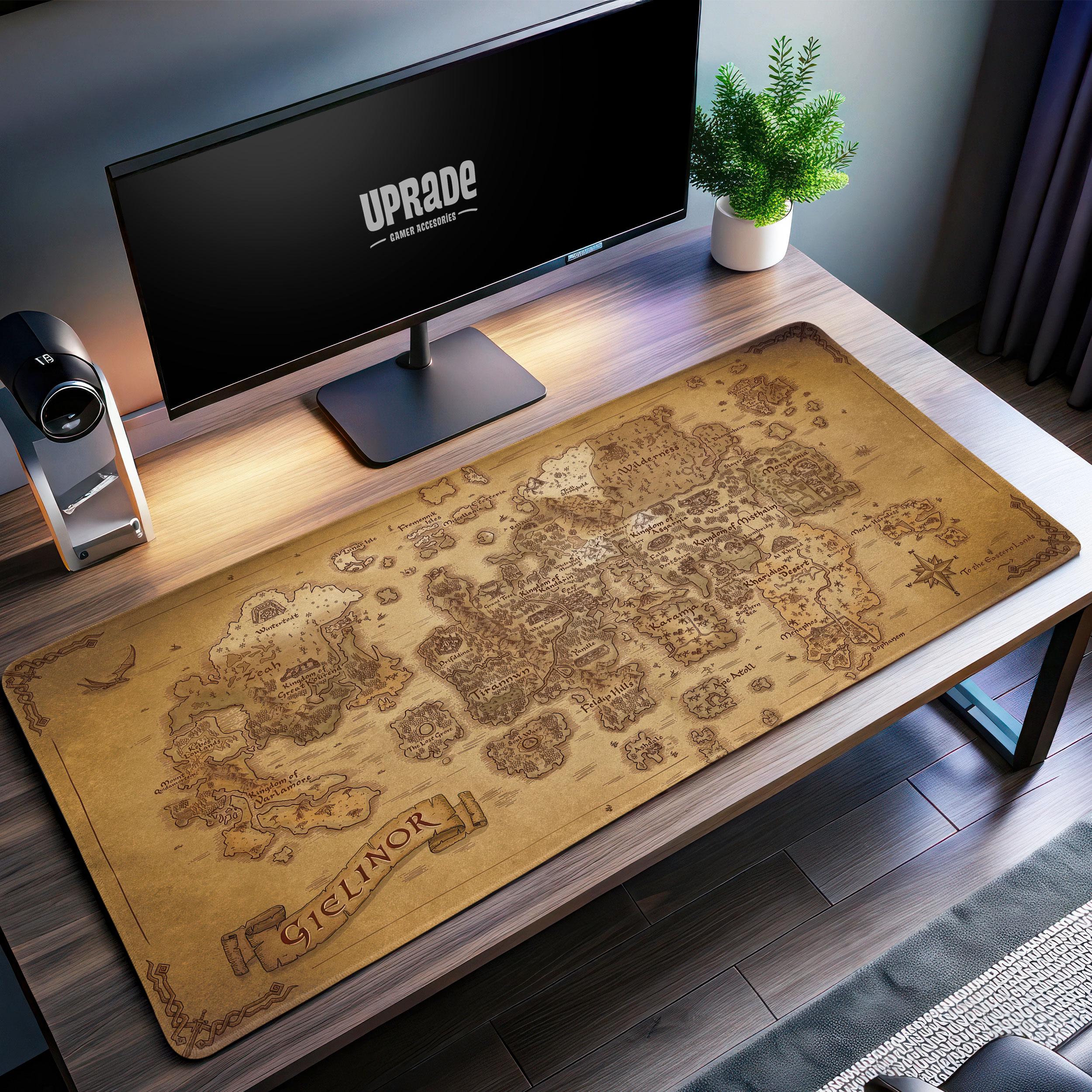 Runescape Gielinor Map Desk Mat - Classic MMORPG World, Gamer's Collectible Accessory
