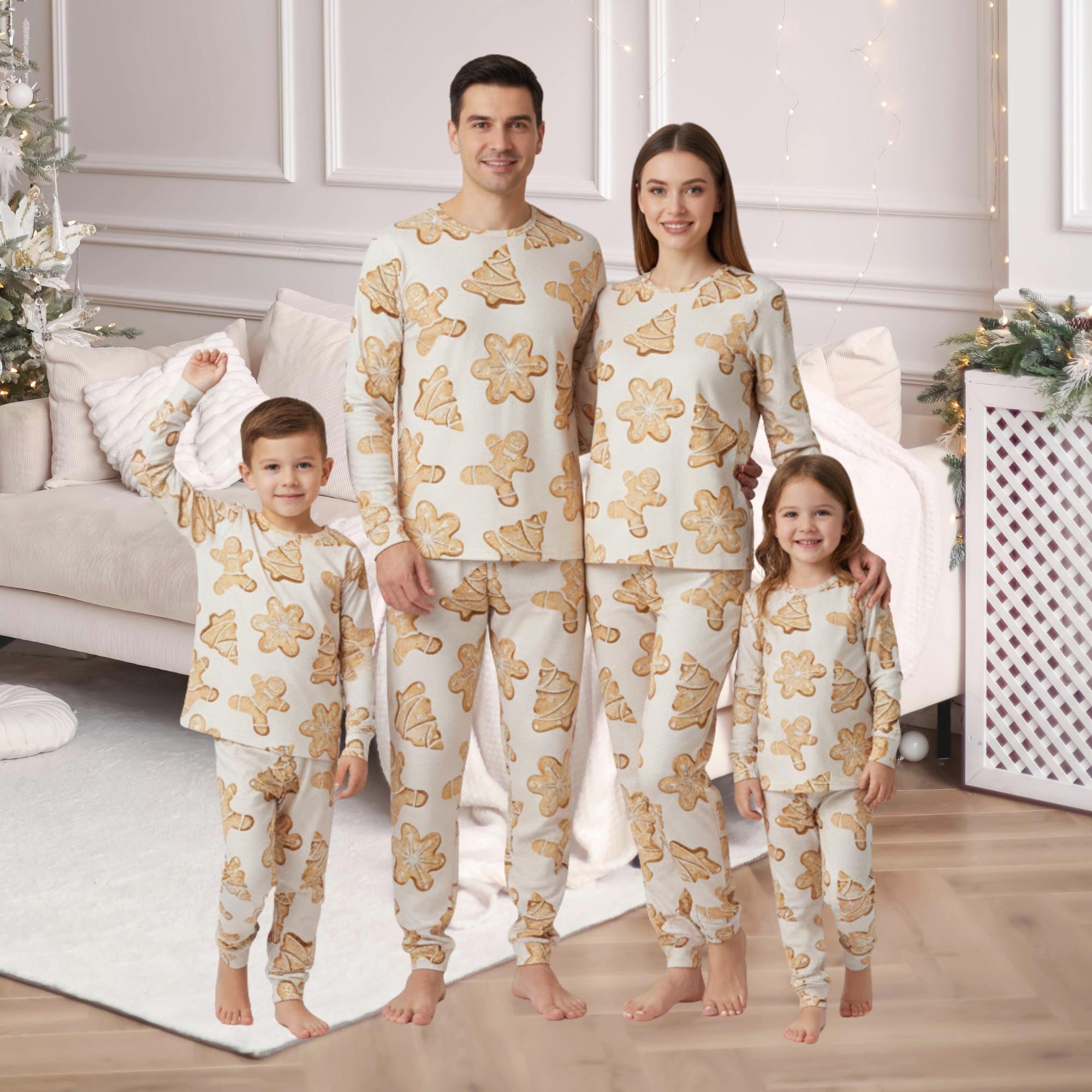 Christmas Gingerbread Family Matching Pajamas, Holiday Christmas Tree Pajamas Set, Cute Family Xmas Pjs, Winter Matching Pajamas Family