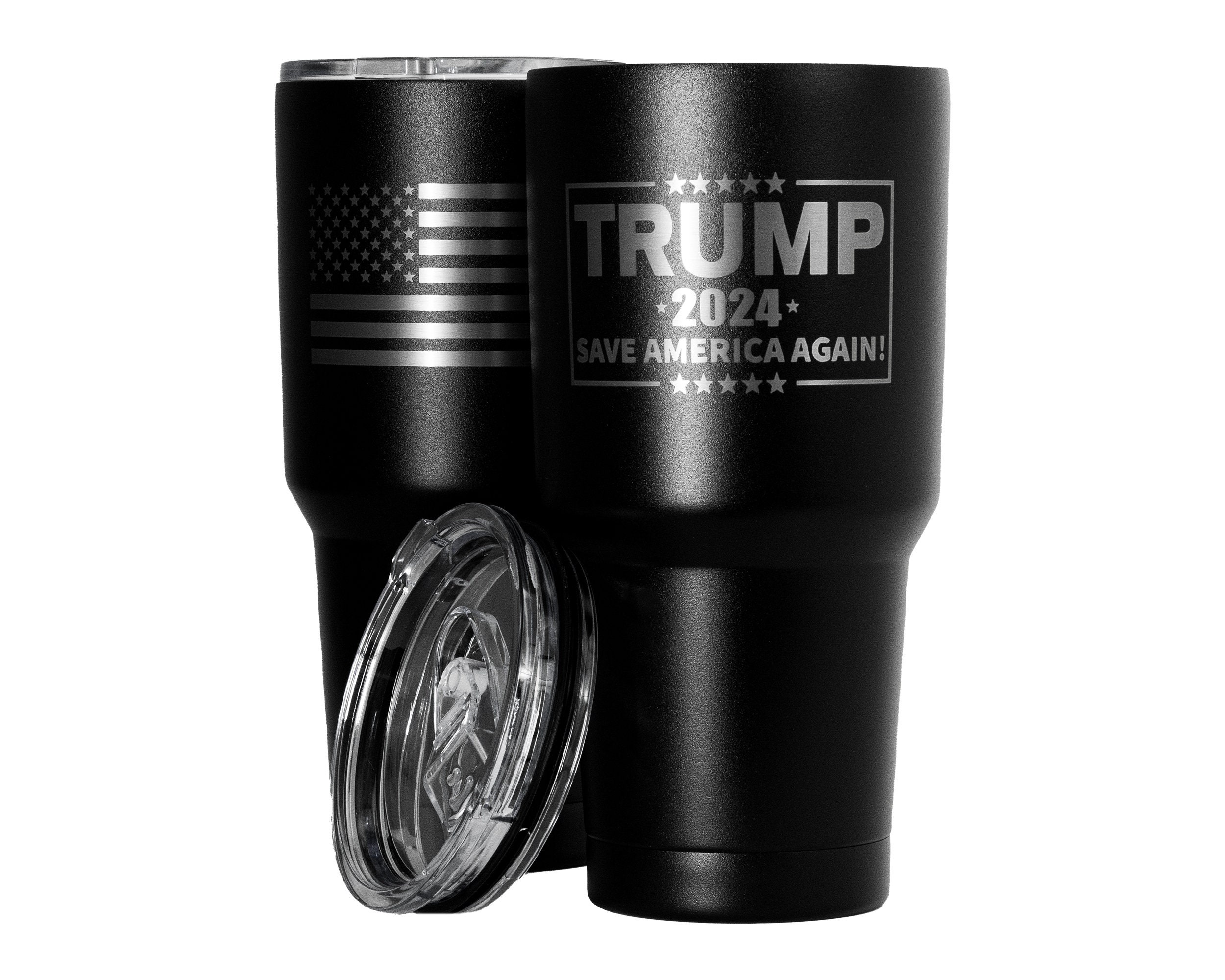 Trump 2024, Trump Gifts, American Flag Coffee Travel Mug, American Made Travel Mug - Double Insulated Tumbler -