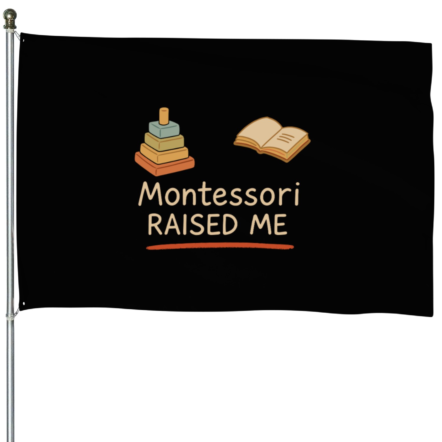 Montessori Mom Life Calm Learning Child House Flags