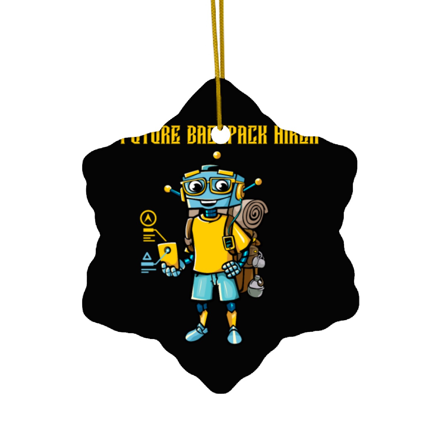 Future Backpack Hiker Ceramic Ornaments