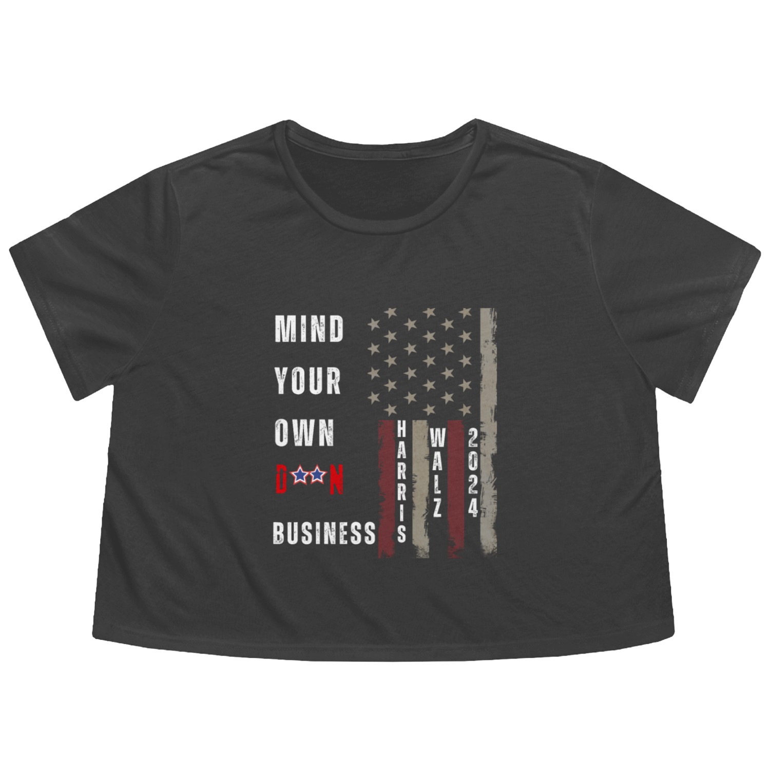 Mind Your Own Damn Business Flowy Cropped Tees