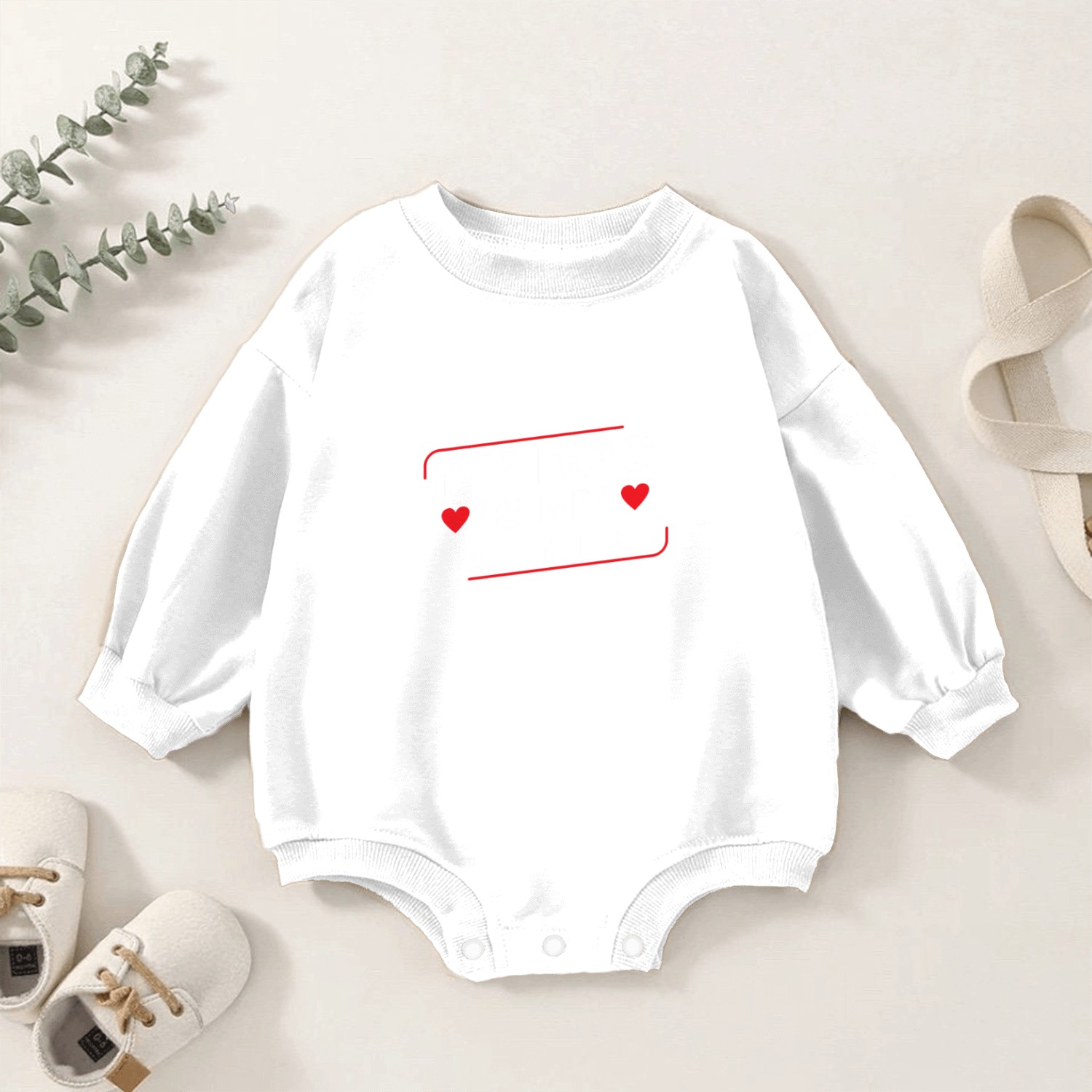 My Dog is My Valentine Dog Owner Design for Men Baby Romper Sweatshirts