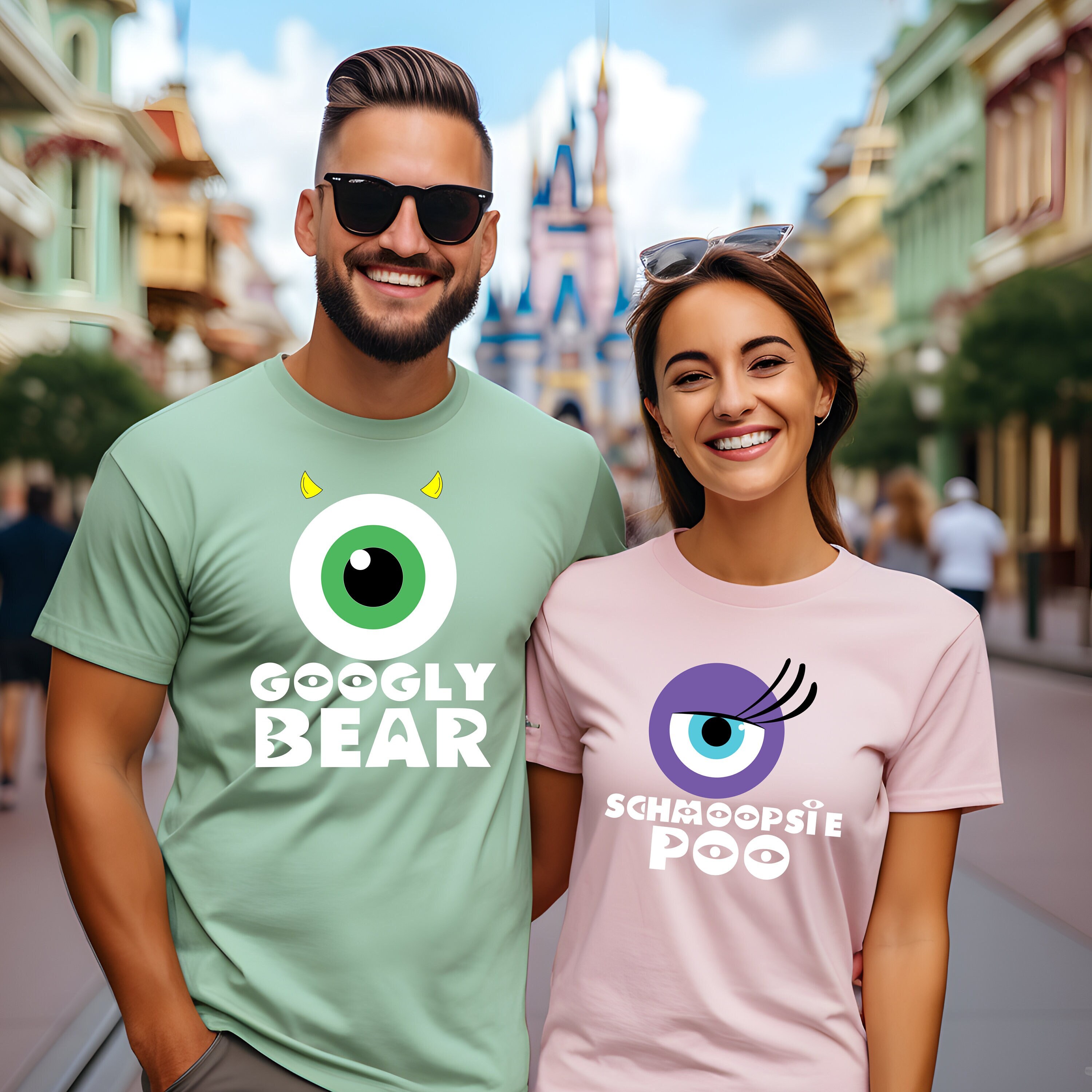 Googly Bear and Schmoopsie Poo Couple Shirts, Monsters Matching T-shirts