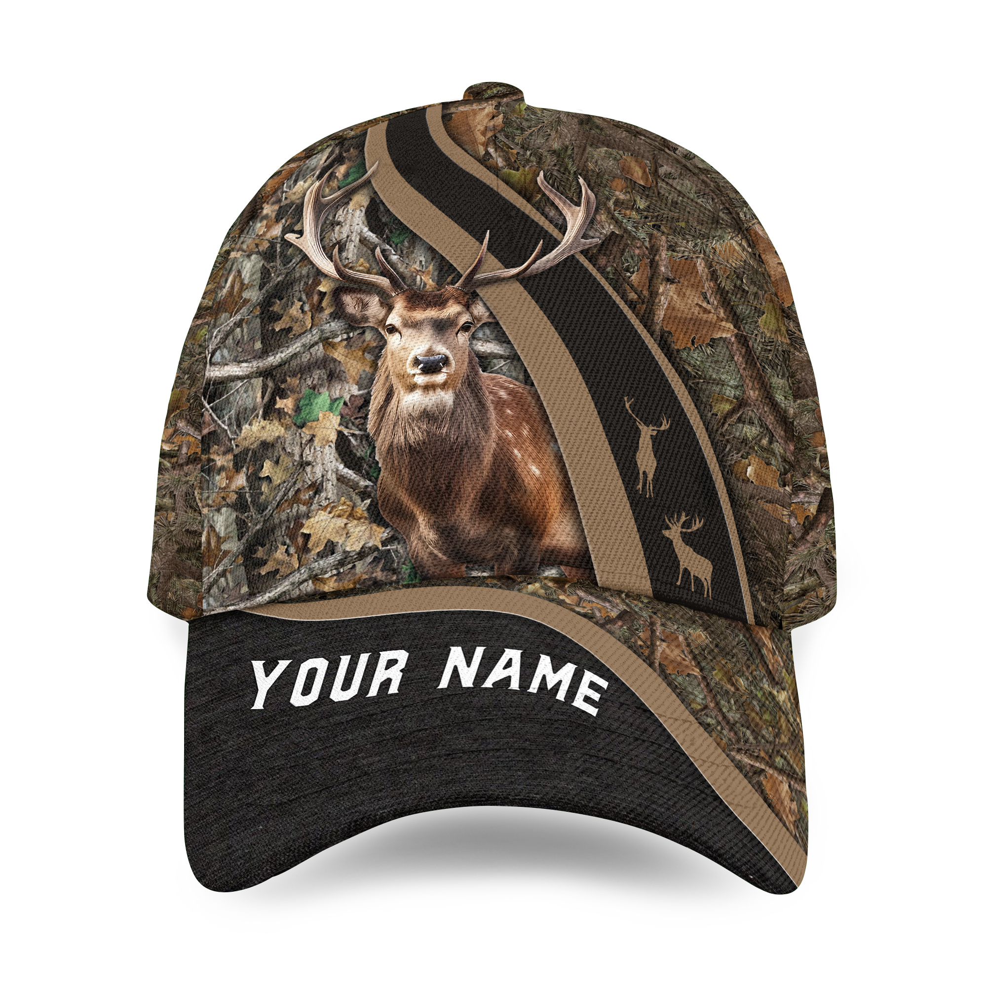 Custom Name Deer Hunting Baseball Cap - Personalized Name Hunting Camo Cap Gift Hat for Hunters, Gift for Hunters & Outdoorsmen