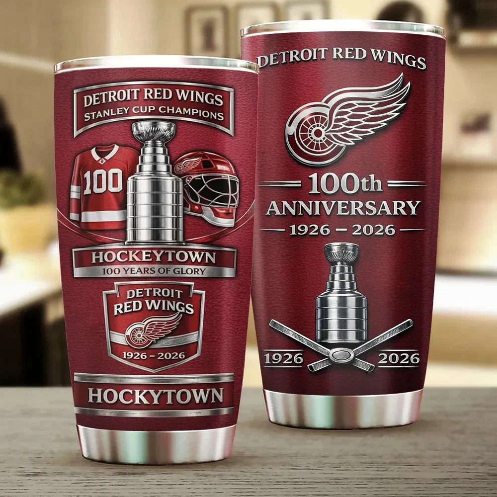 Detroits Red Wing 100th Anniversary 2026 Tumbler 20oz 30oz Coffee Cup