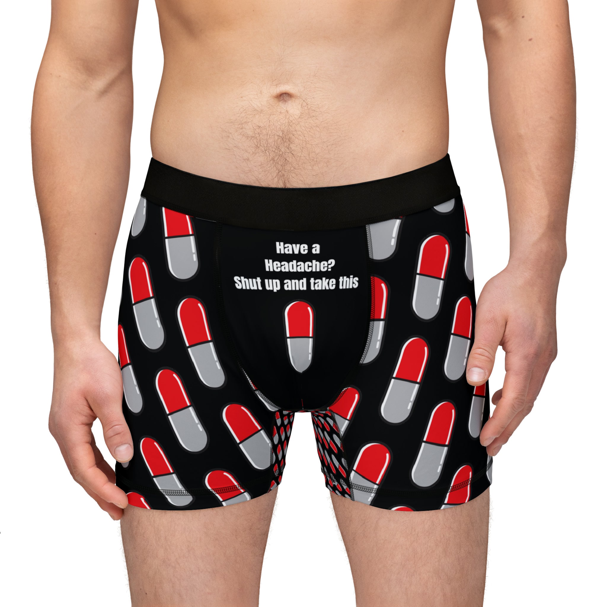 Men's Printed Boxer Briefs with Funny Sarcastic Phrase