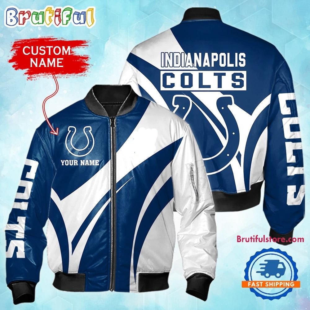 Indianapolis Colts Football Team Logo Personalized Bomber Jacket