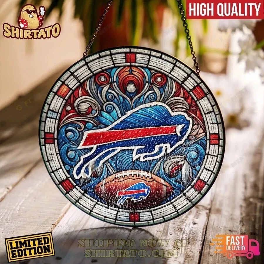 Buffalo Football Team Billss Suncatcher Stained Glass Window Hanging Gifts Decor