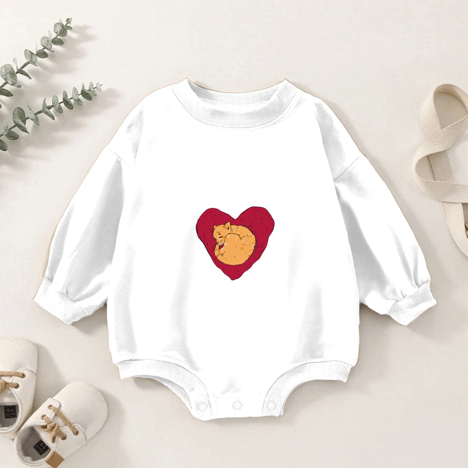 My Cat is My Valentine Baby Romper Sweatshirts