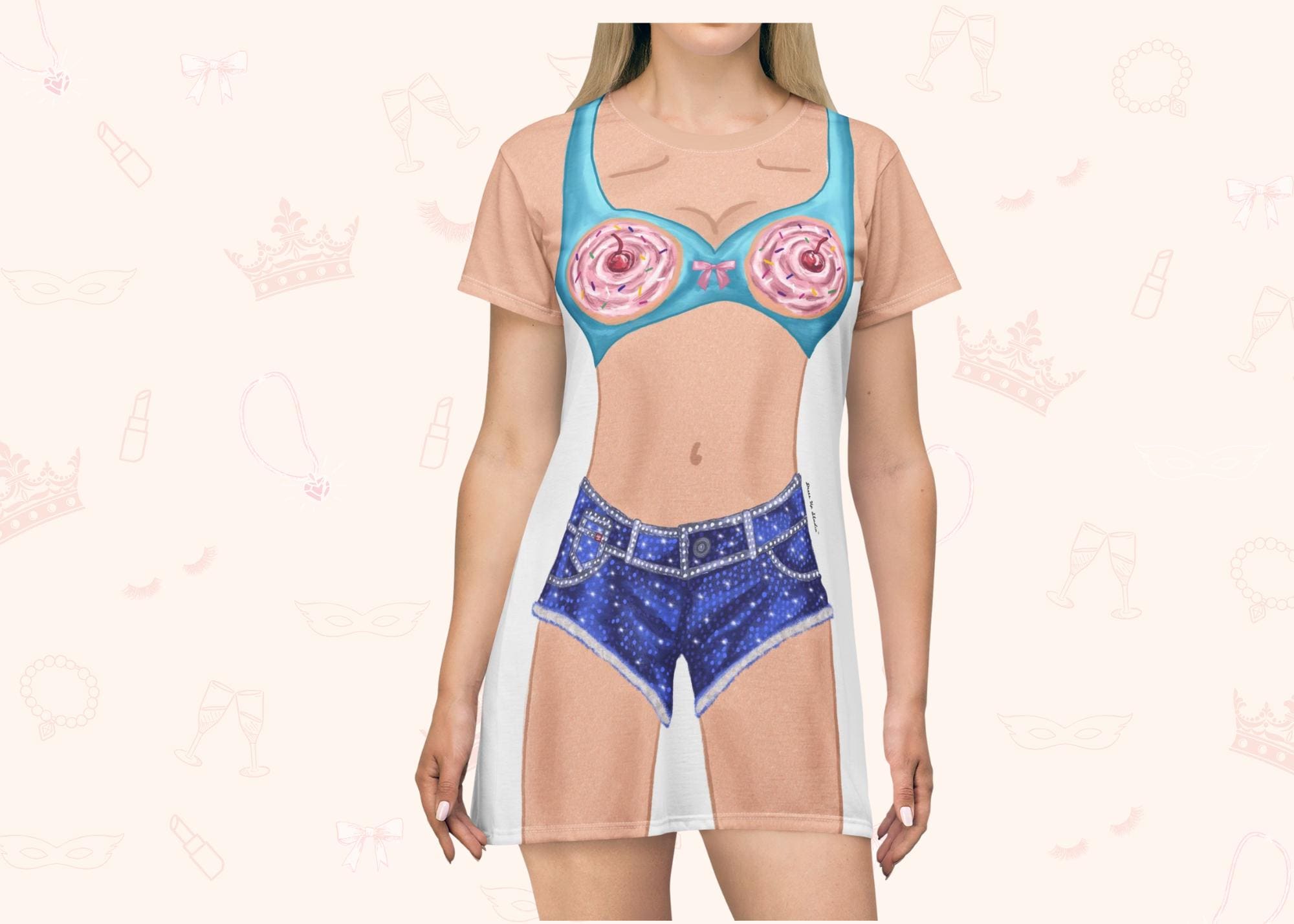 Cupcake Dream T-Shirt Dress | Easy Costume, Fun Loungewear, Unique Gift