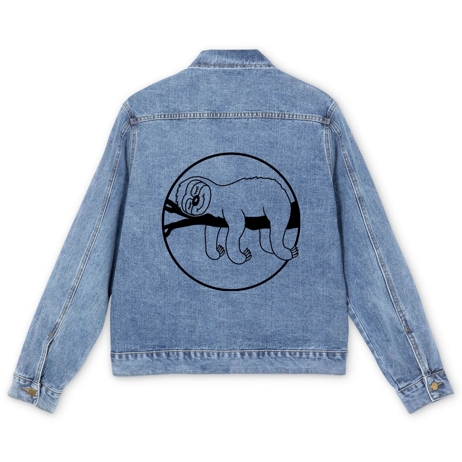 branch sleep sloth comic Men's Denim Jackets