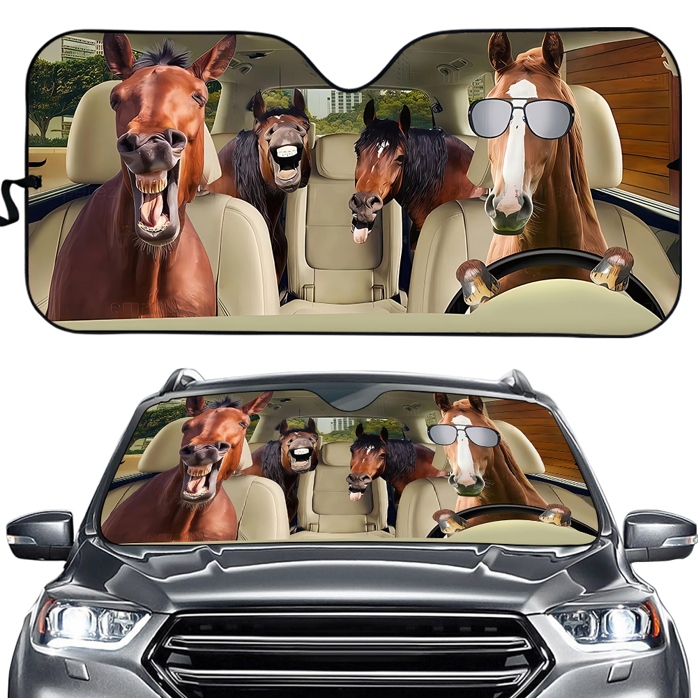 Horse Car Sun Shade, Horse Car Accessories, Horse Riding Sun Visor, Horse Gift, Horse Car Decoration