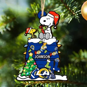 Personalized Los Angeles Football Team Rams Flat Christmas Ornament Fan Gift