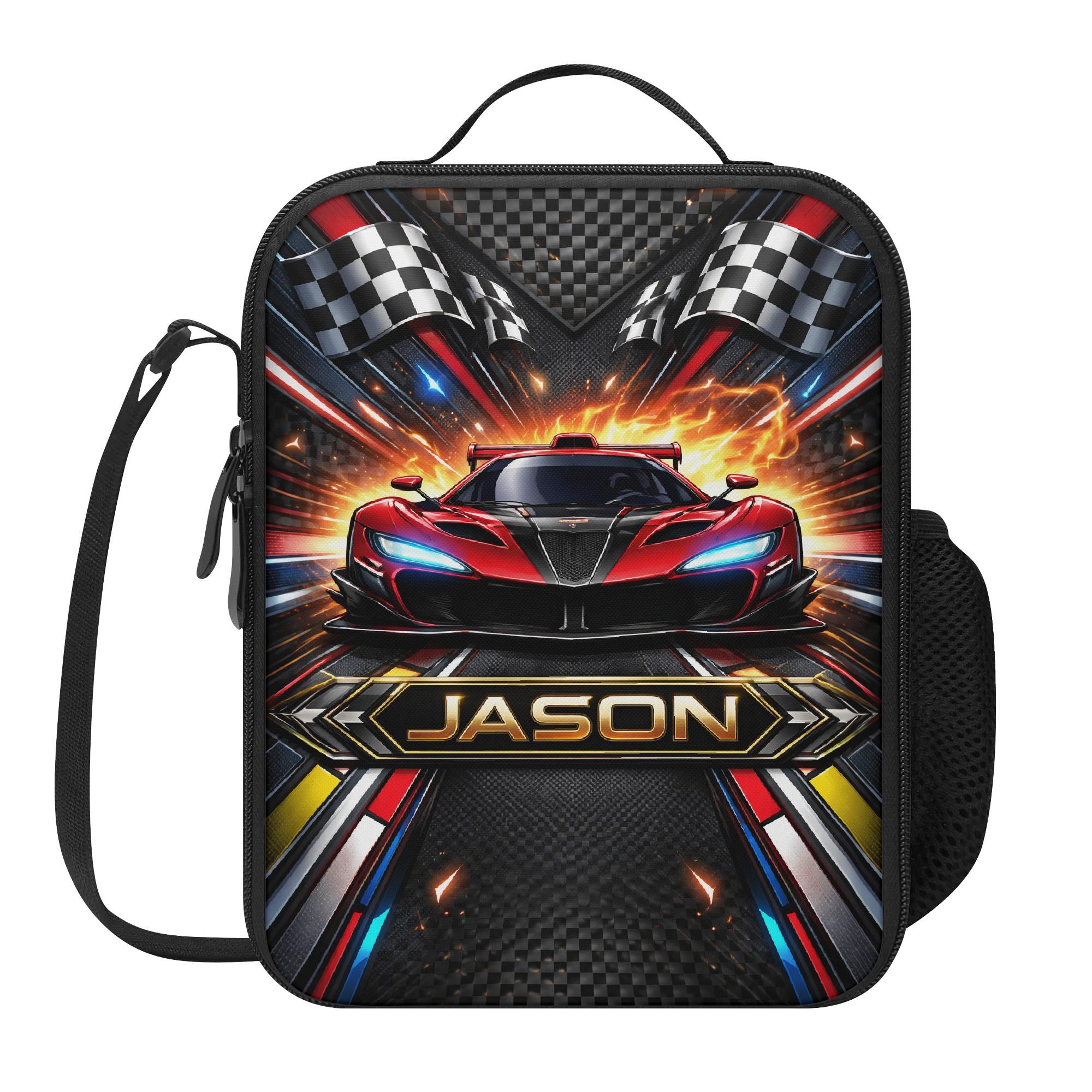 Supercar Racing Lunch Bag for School Camp Boys & Girls