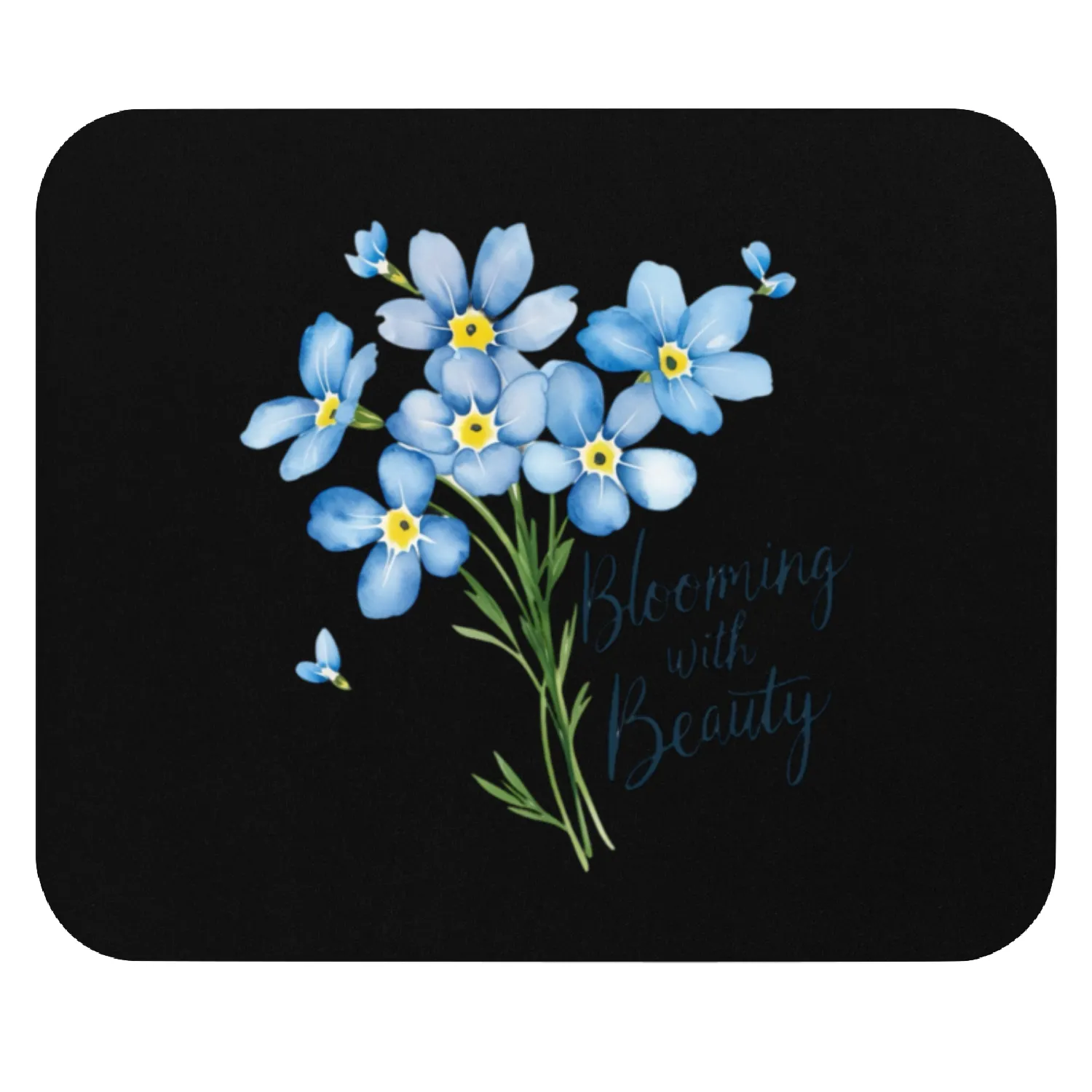 Blue Blossom Beauty “blue flower” Mouse Pads
