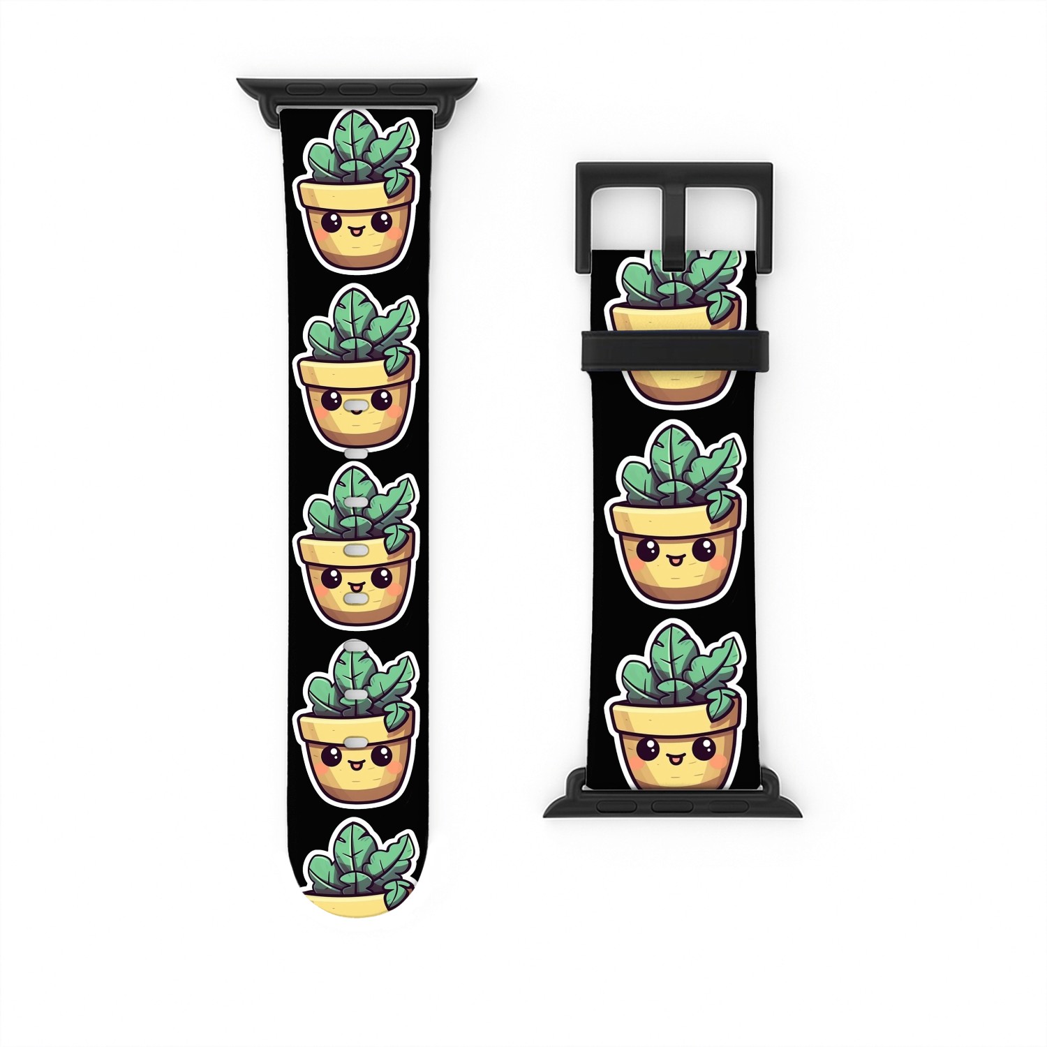 Cute Cartoon Potted Plant Watch Bands For Apple Watch
