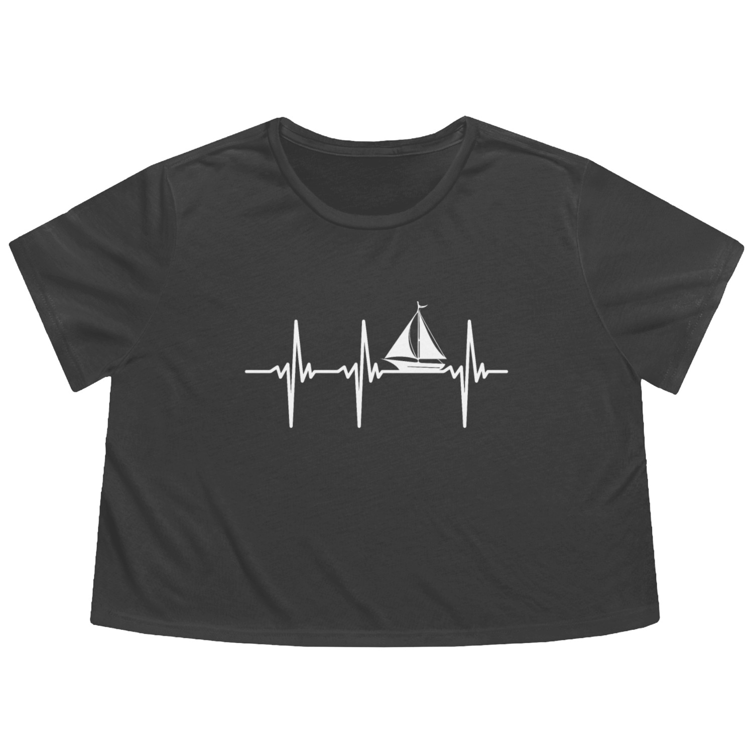 Heartbeat For Fast Boats With Sails Flowy Cropped Tees