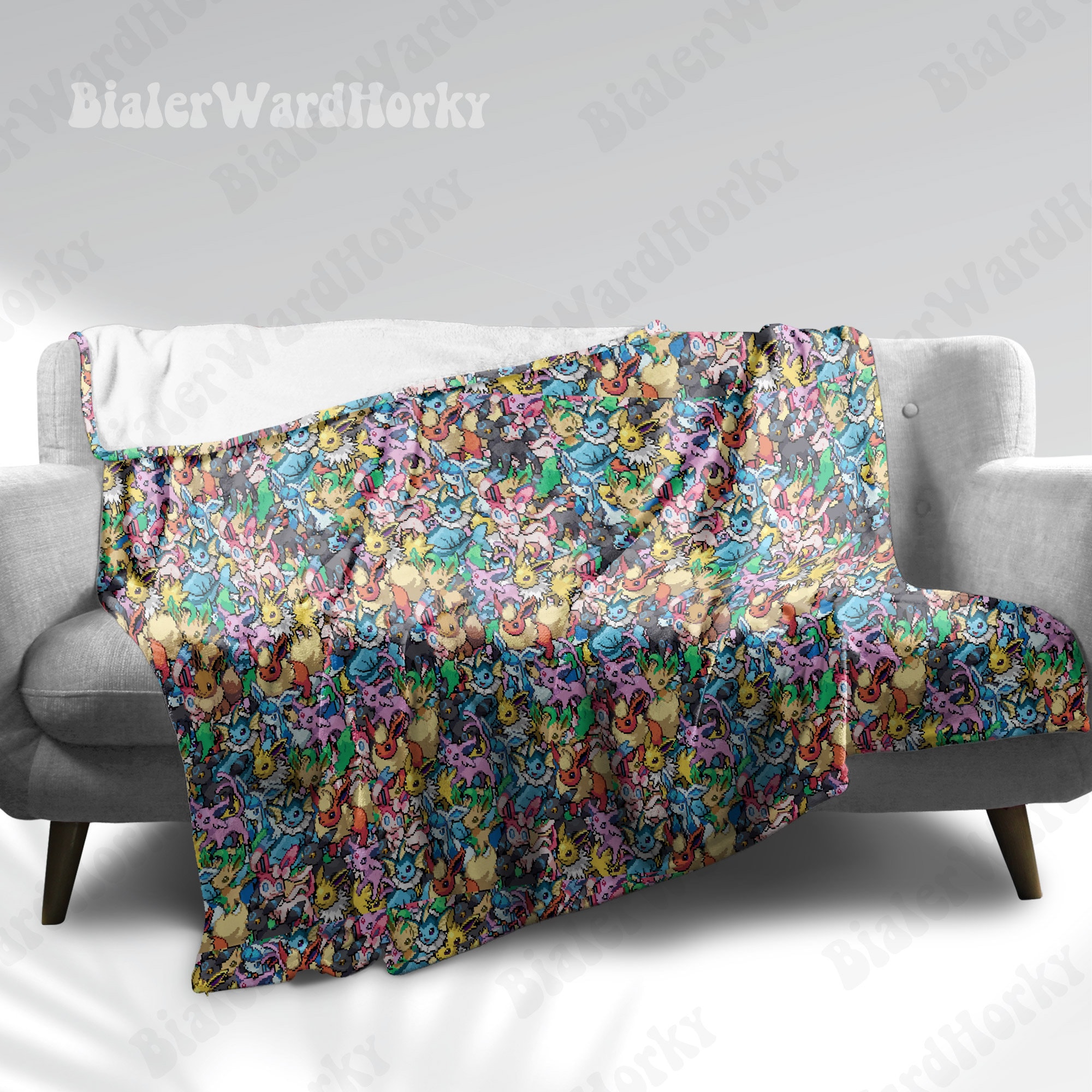 Eevee Evolution Stack Fleece Blanket, Evolution Blanket, Fleece Blanket, Anime Blanket Evolution, Gifts