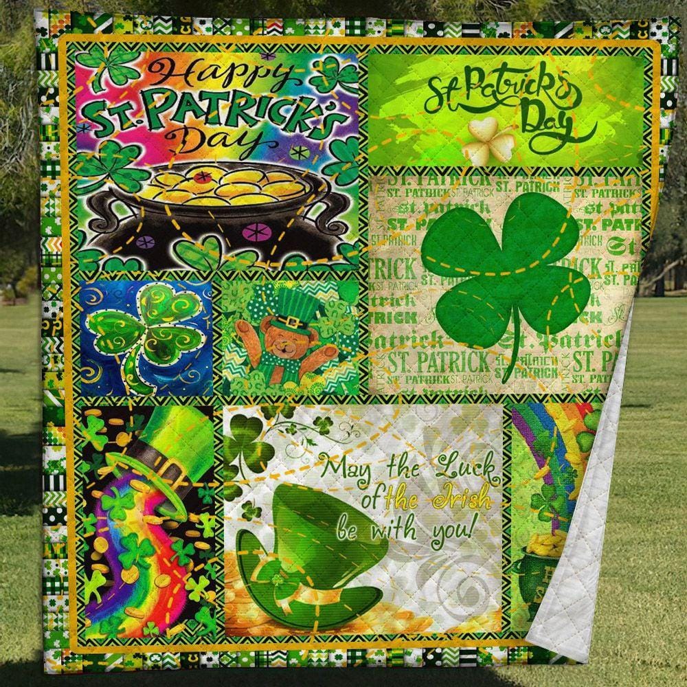St Patty Day Quilt - St Patricks Quilt, Irish Shamrock Quilt, St Patrick's Day Decor