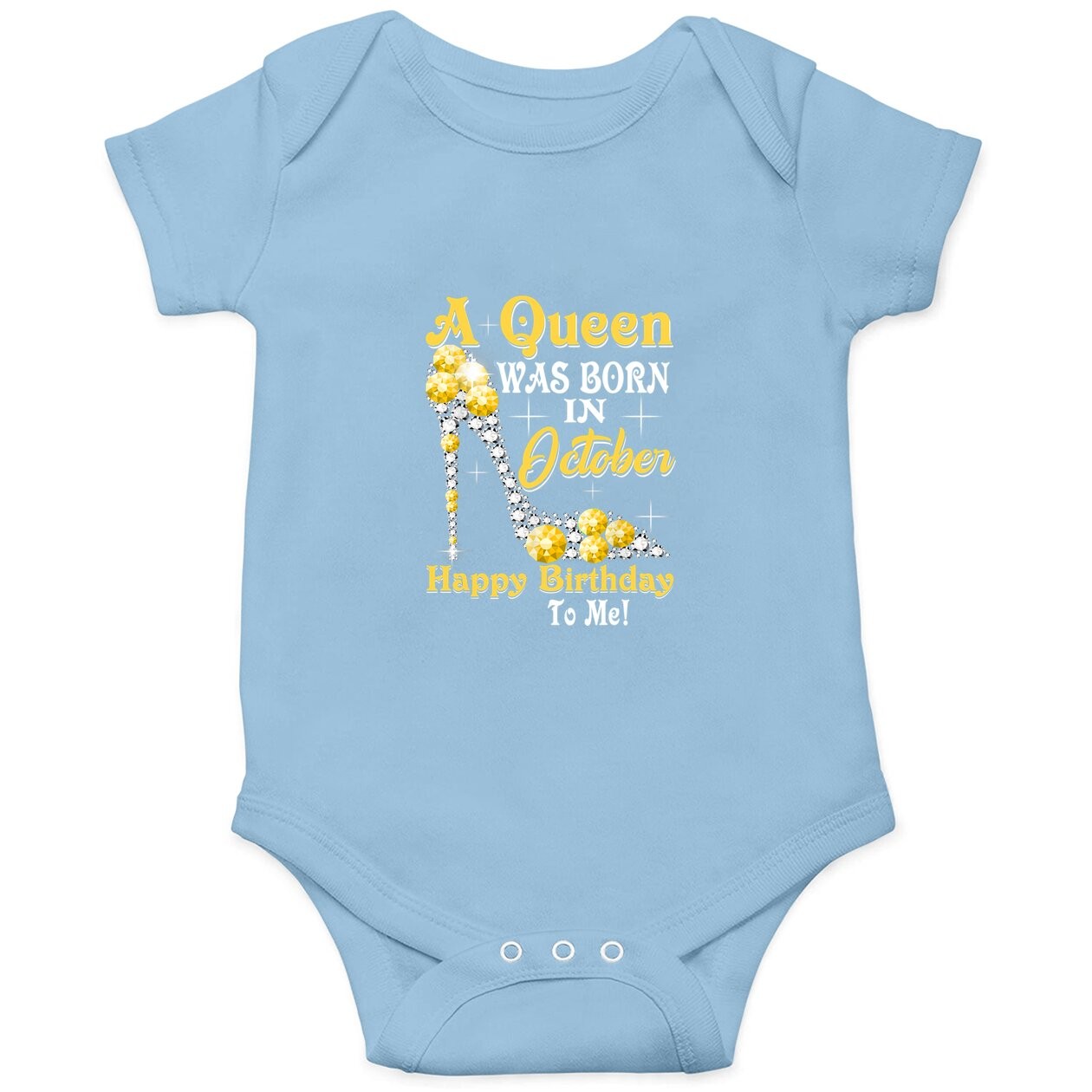 Birthday - A Queen Was Born In October Happy Birthday Baby Bodysuit
