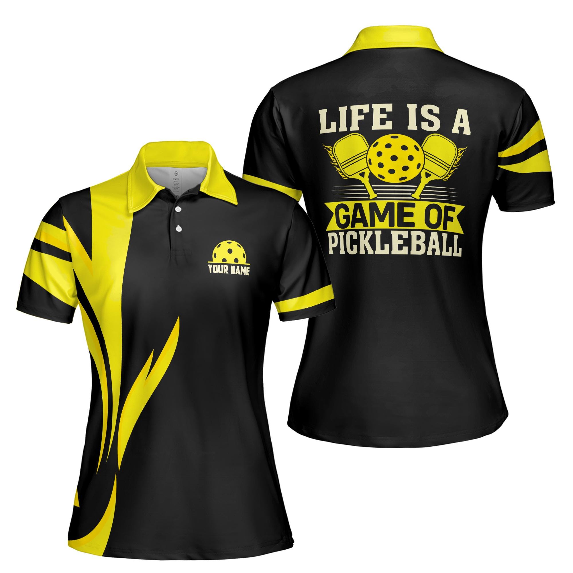 Customized Name Life Is A Game Of Pickleball Women's Polo Shirt
