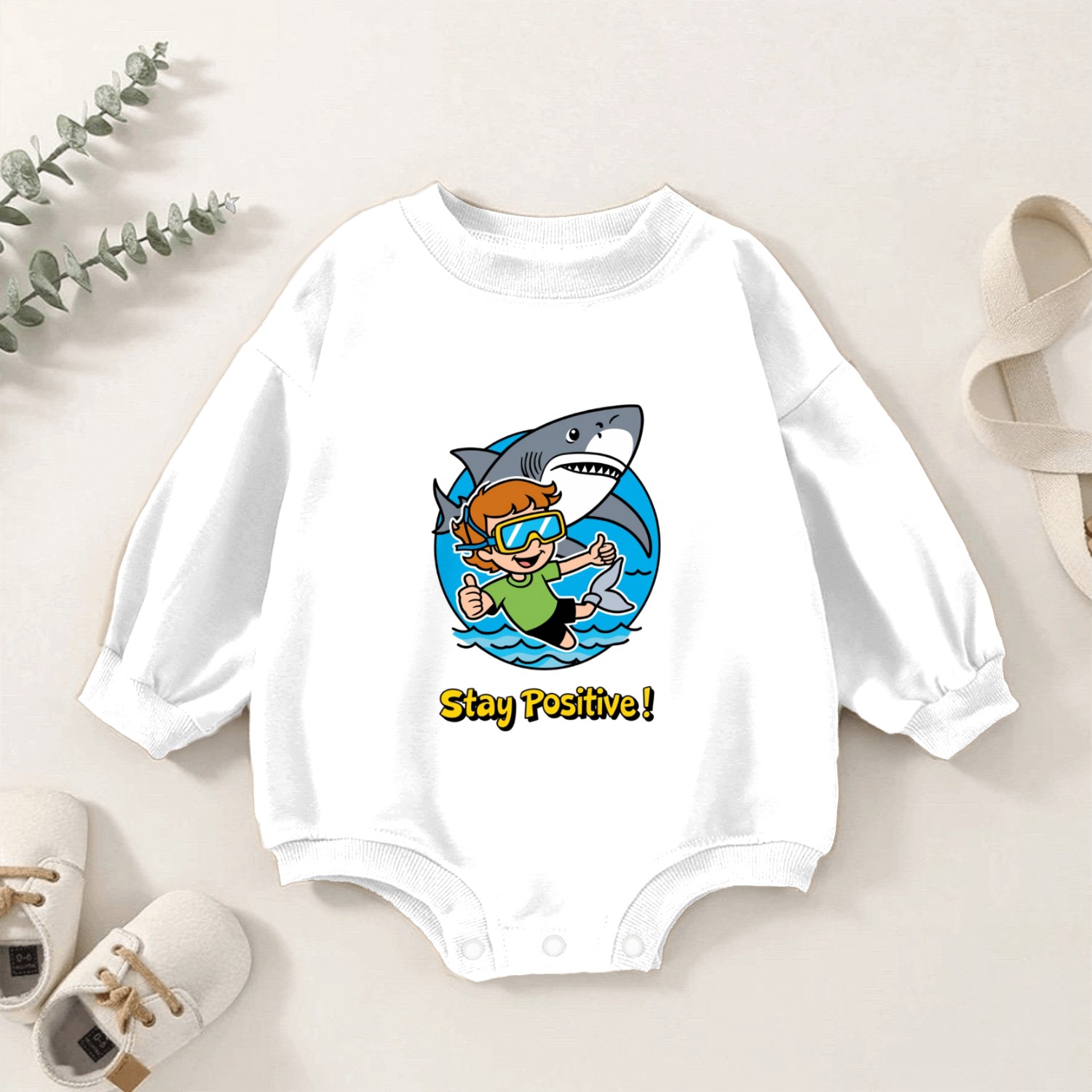 Stay Positive | Motivational Typography & Inspirat Baby Romper Sweatshirts