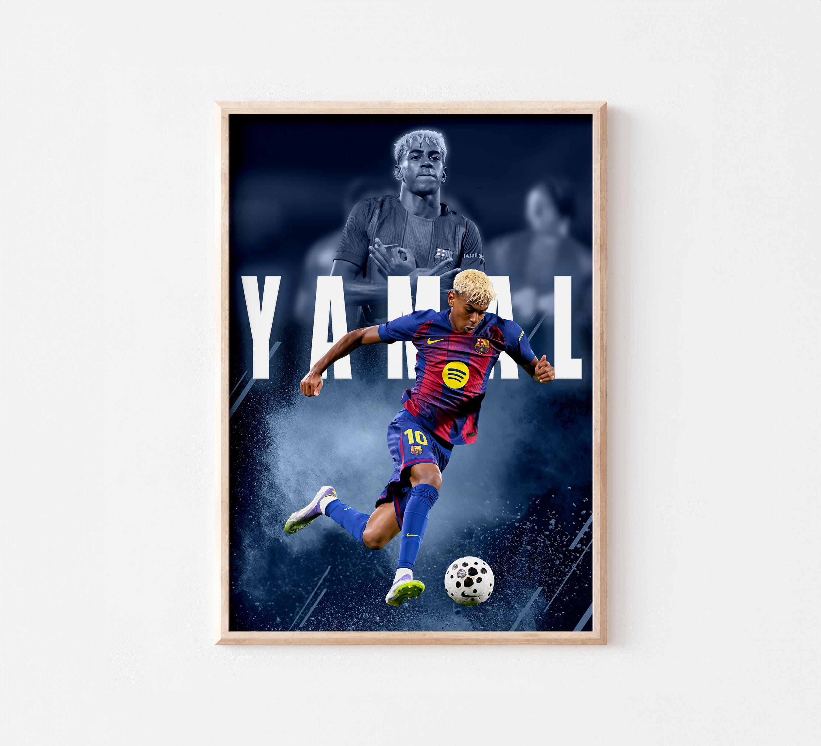 Lamine Yamal Poster Soccer Legend Signed Football Poster