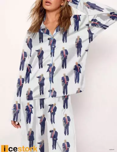 Trump Dancing Long Sleeve Pajama Set, Comfortable Sleepwear All Sizes Unisex Fit