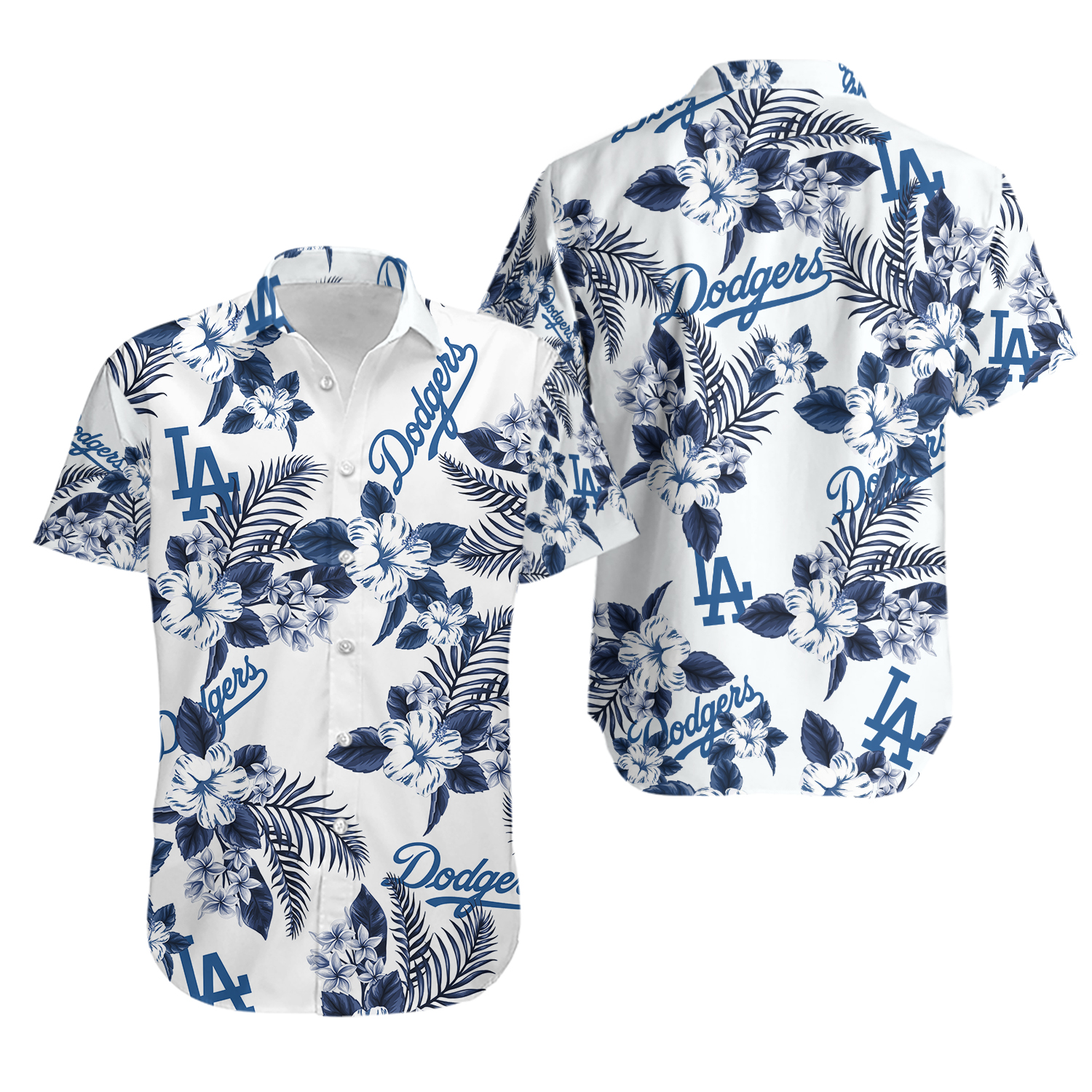 Los Angeles Baseball Team Dodgerss Hawaiian Button Down Shirt Unisex Adults