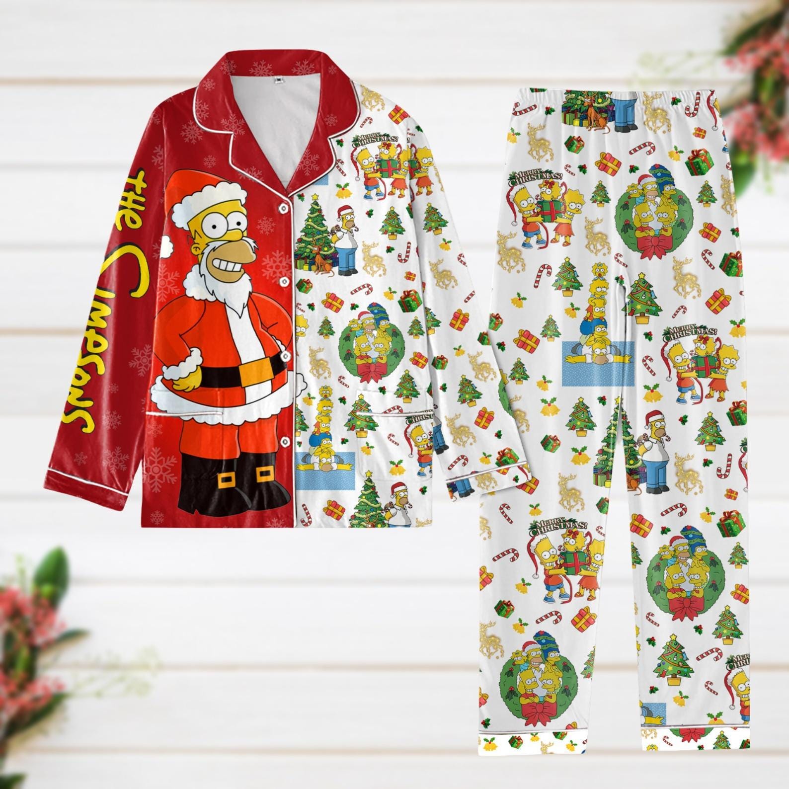 The Simpsons Christmas Pajamas, Simpsons Family Xmas Pajamas, Homer Simpson Holiday Pajamas, Pjs Christmas, Christmas Vacation