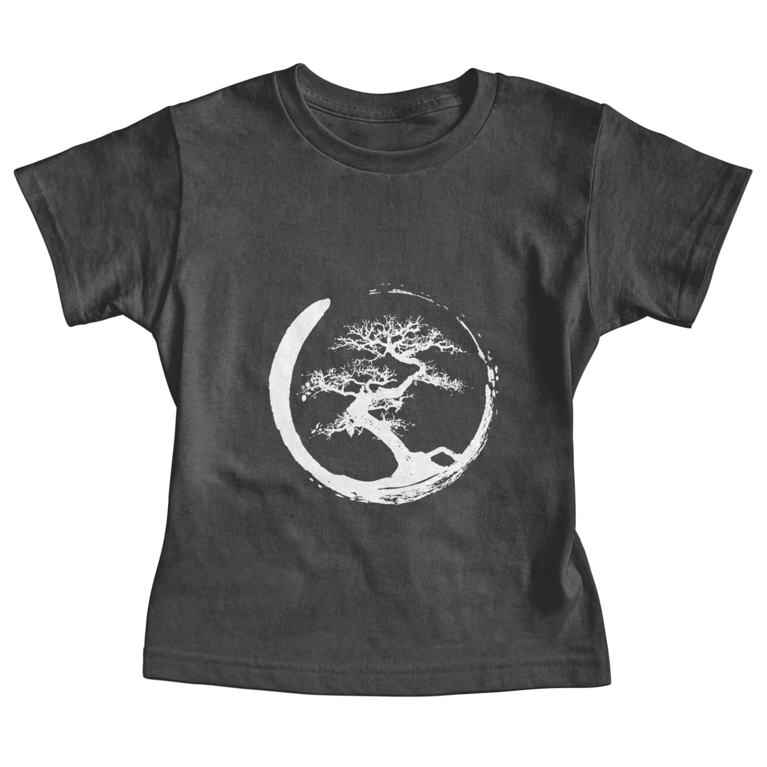 Zen Bonsai Tree in Enso Circle (white) Baby Tees