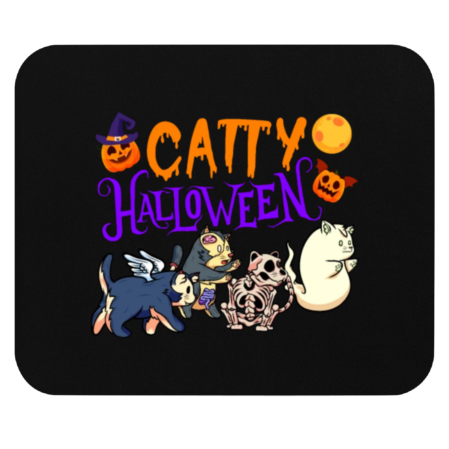 Catty Halloween | Cat Lover | Halloween Apparel | Mouse Pads
