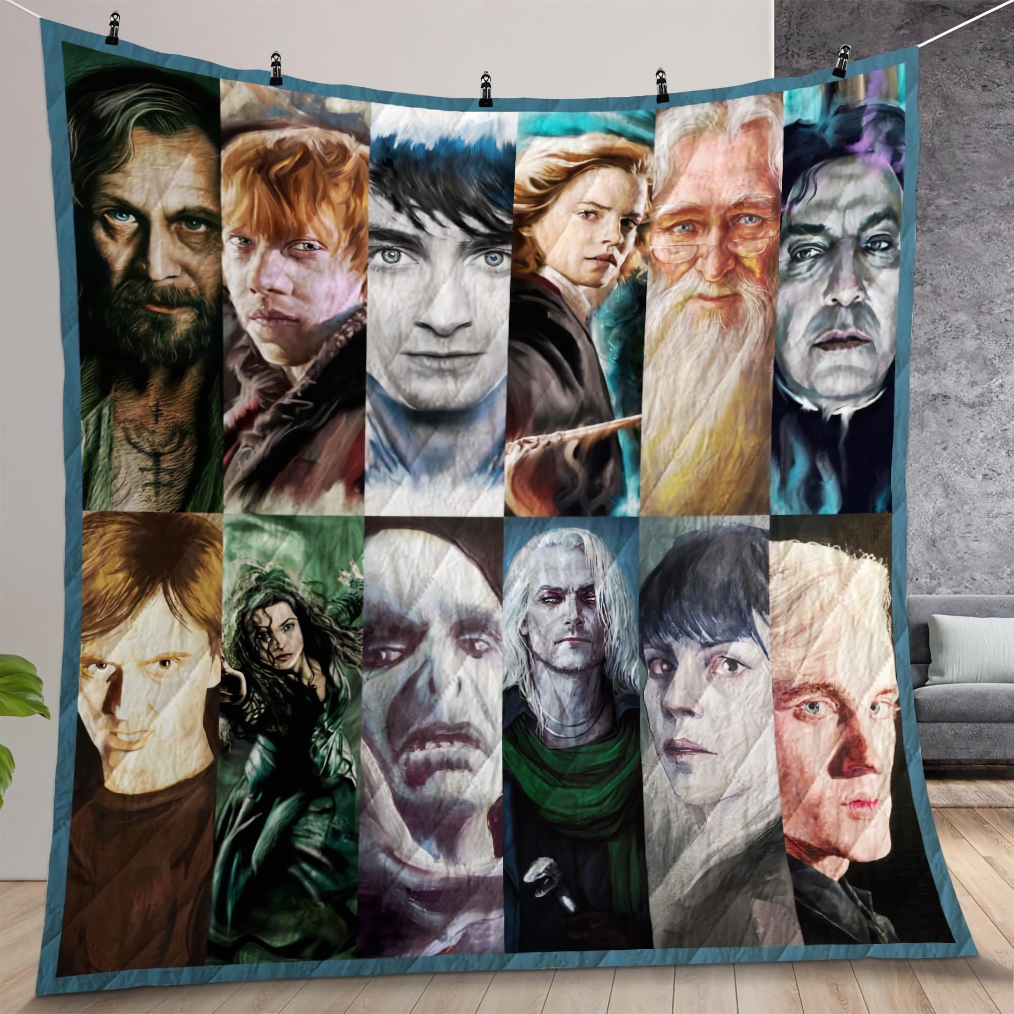 3D Harry Potter Characters Quilt Quilt Blanket, Lover Harry Potter Cozy Quilt Blanket, Bedding blanket, Bedding Decor, Home Decor Gift.